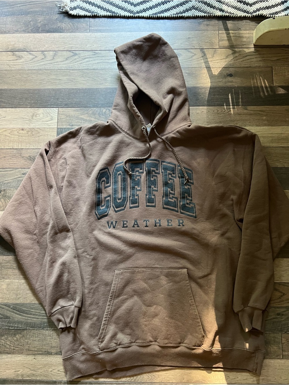 Coffee Weather Brown Hooded Sweatshirt